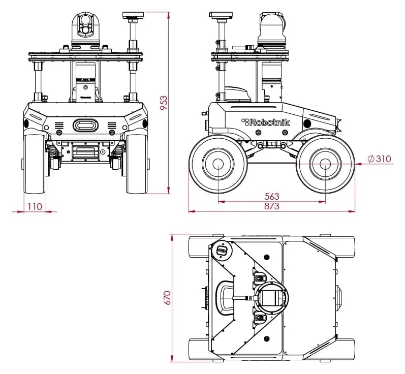 RB Watcher XL in einer technischen Produktzeichnung.